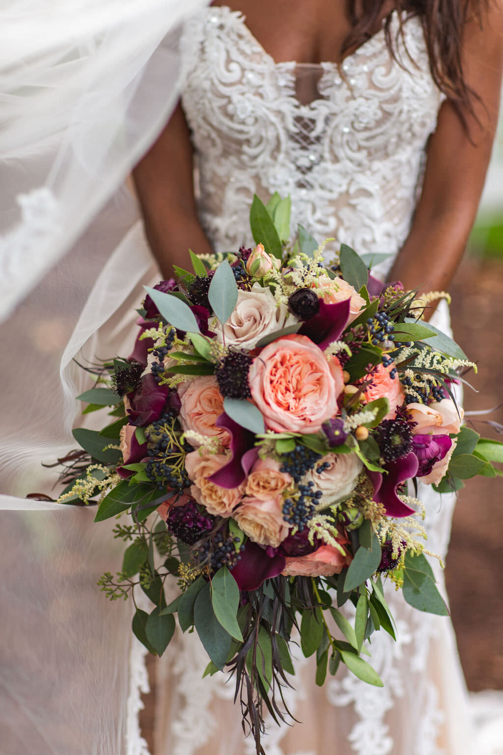 Beautiful wedding ceremony of Cortney and Dane in the Chicago suburbs, featuring elegant decor by SouthWind Events.