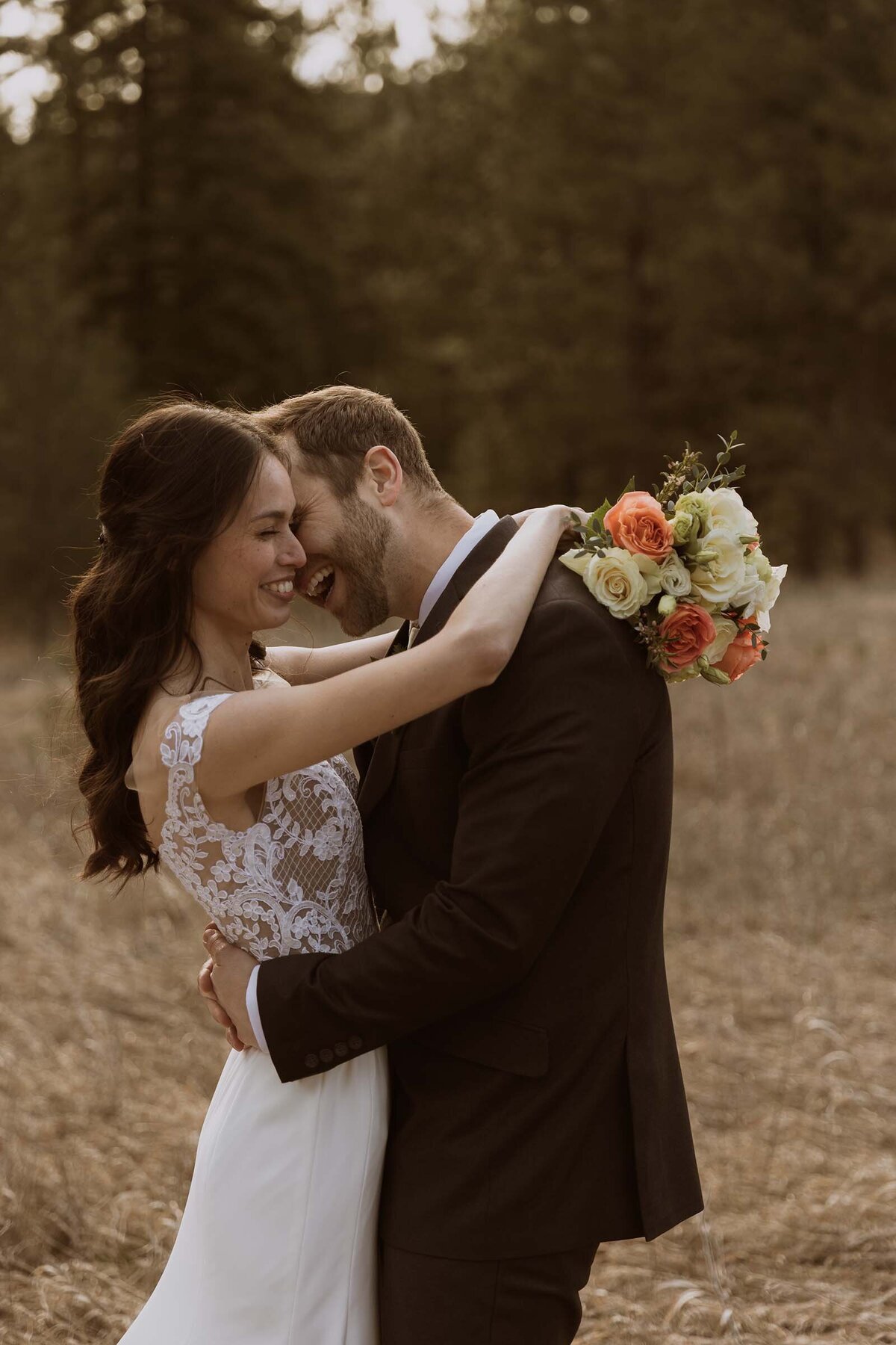 VA wedding, suit, florals, dress