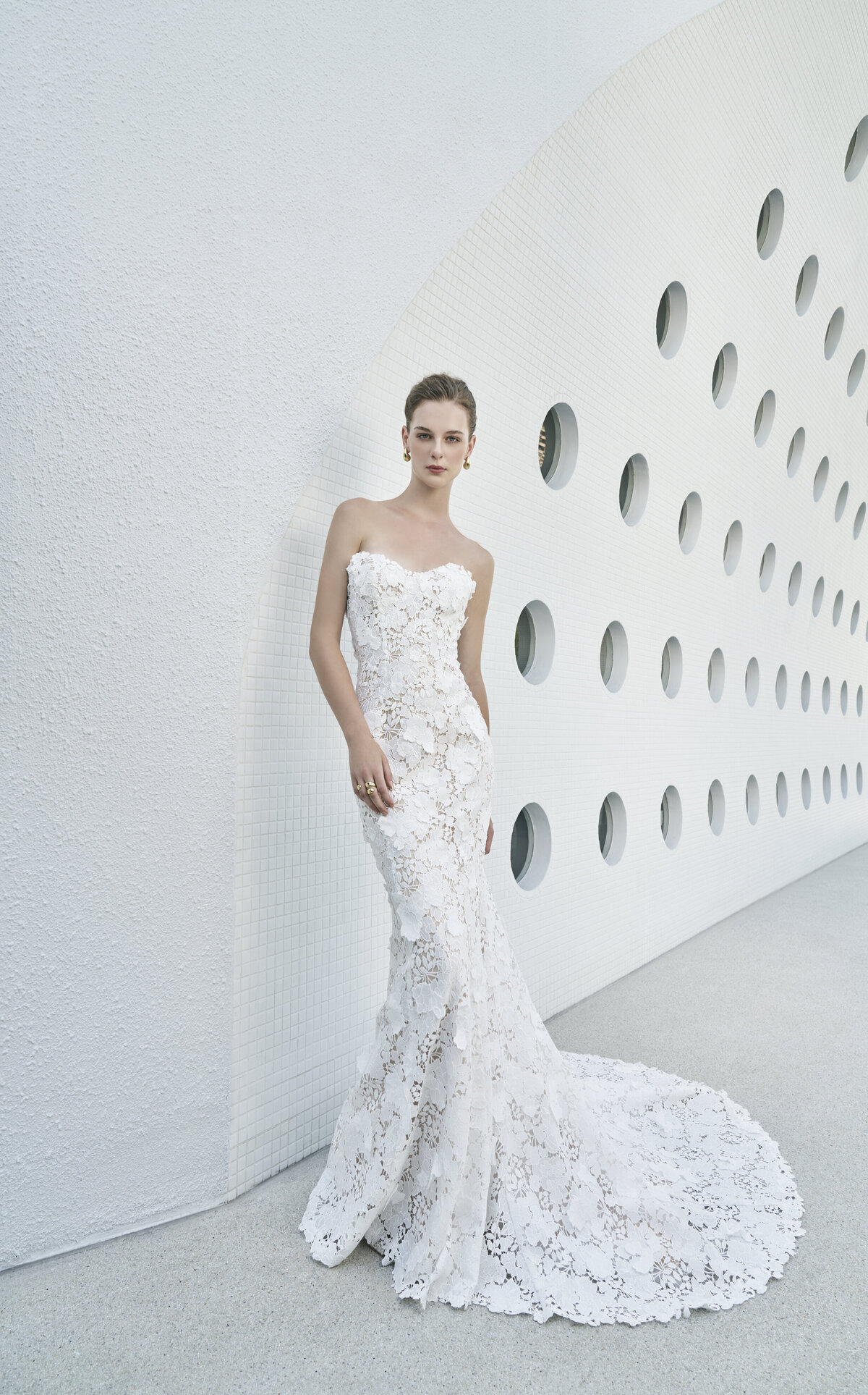 Dramatic lace wedding dress