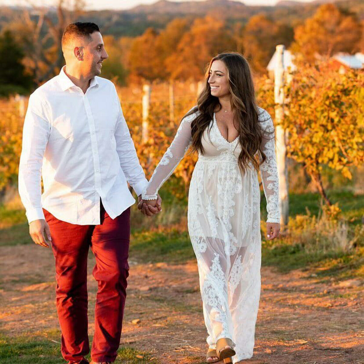 Engagement photo with classic romantic makeup and soft waves – NYC glam by Lyds Makeup.