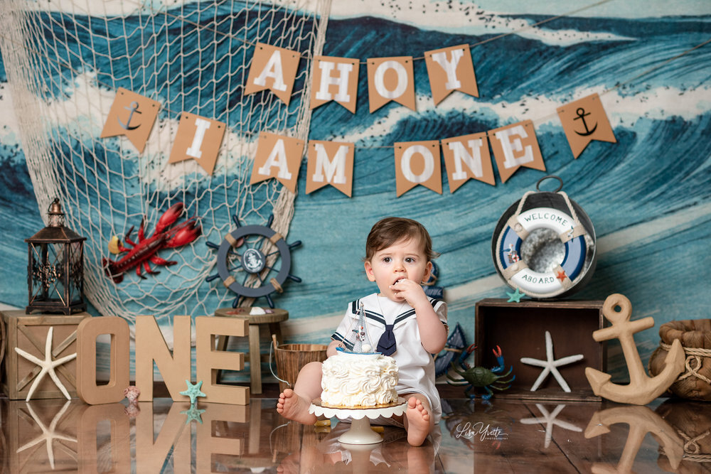 Nautical themed cake smash