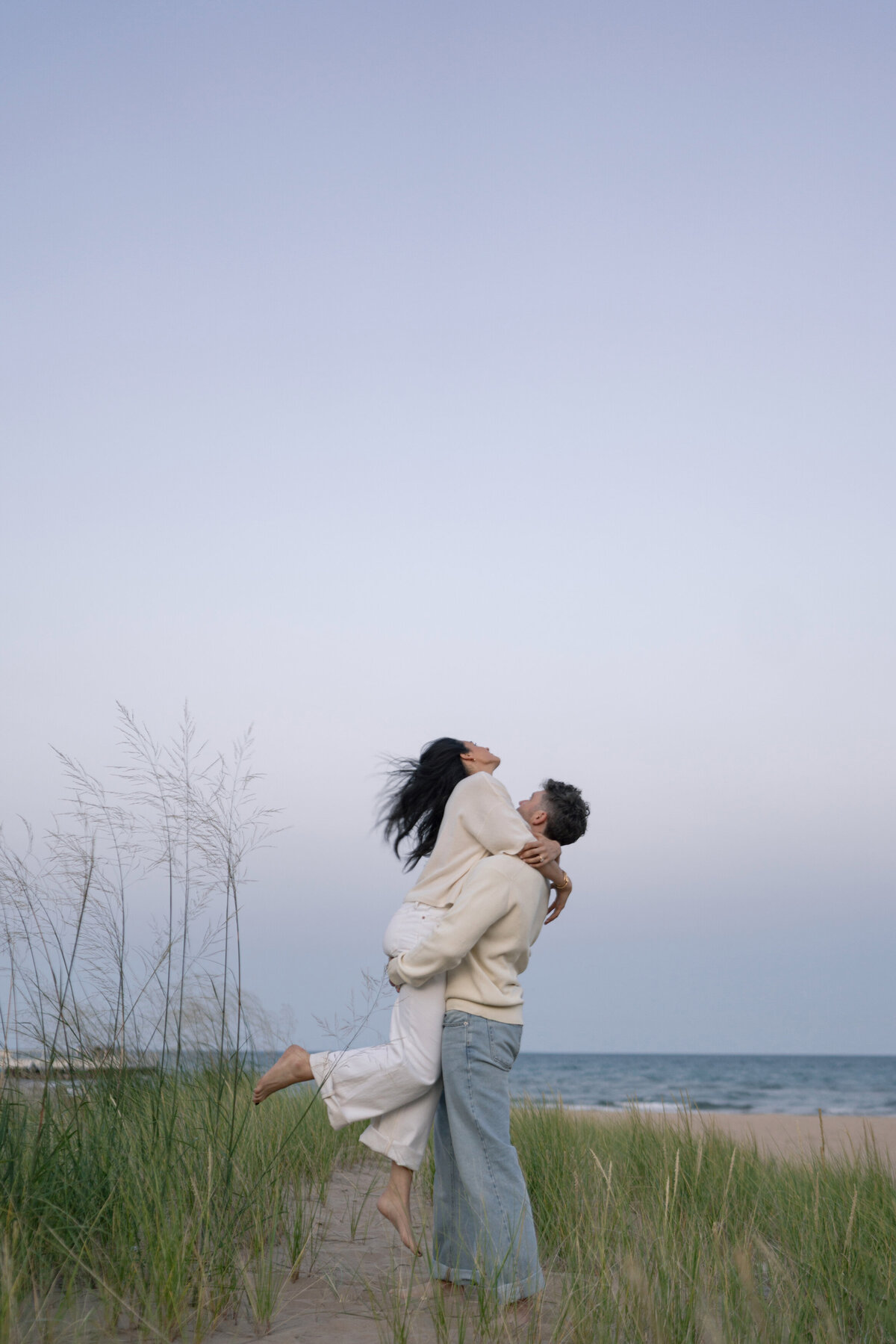 Aspen-Avenue-Chicago-Wedding-Photographer-Engagement-Session-Northwestern-University-Evanston-Prada-Puppy-Editorial-Candid-Stylist-Beach-85