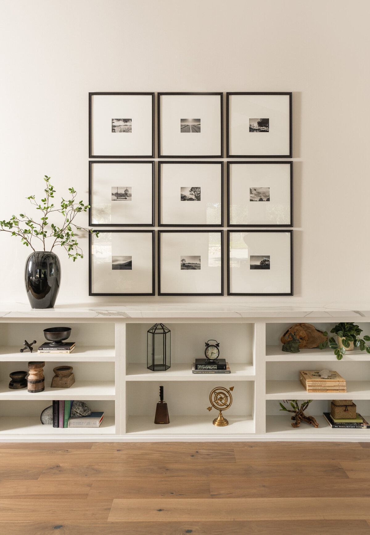 wall art and shelves