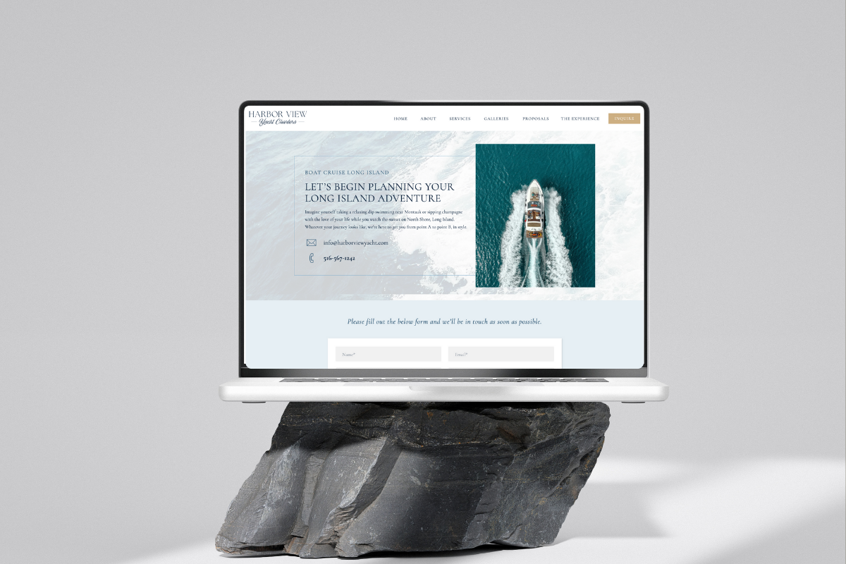 Custom website design for Harbor View Yacht Charter in New York