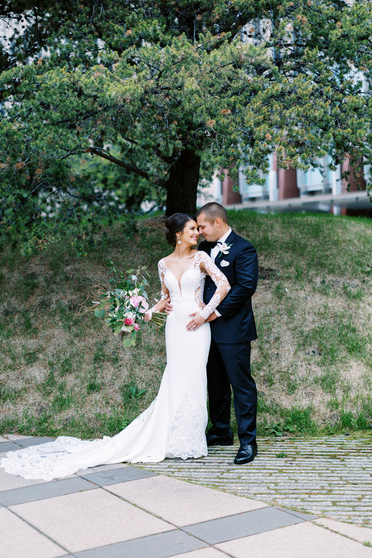 Portrait of the bride and groom