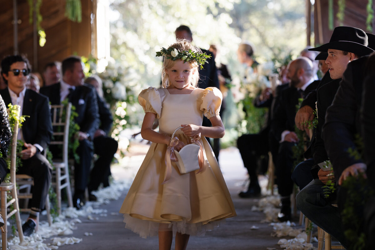 flower girl in chapel