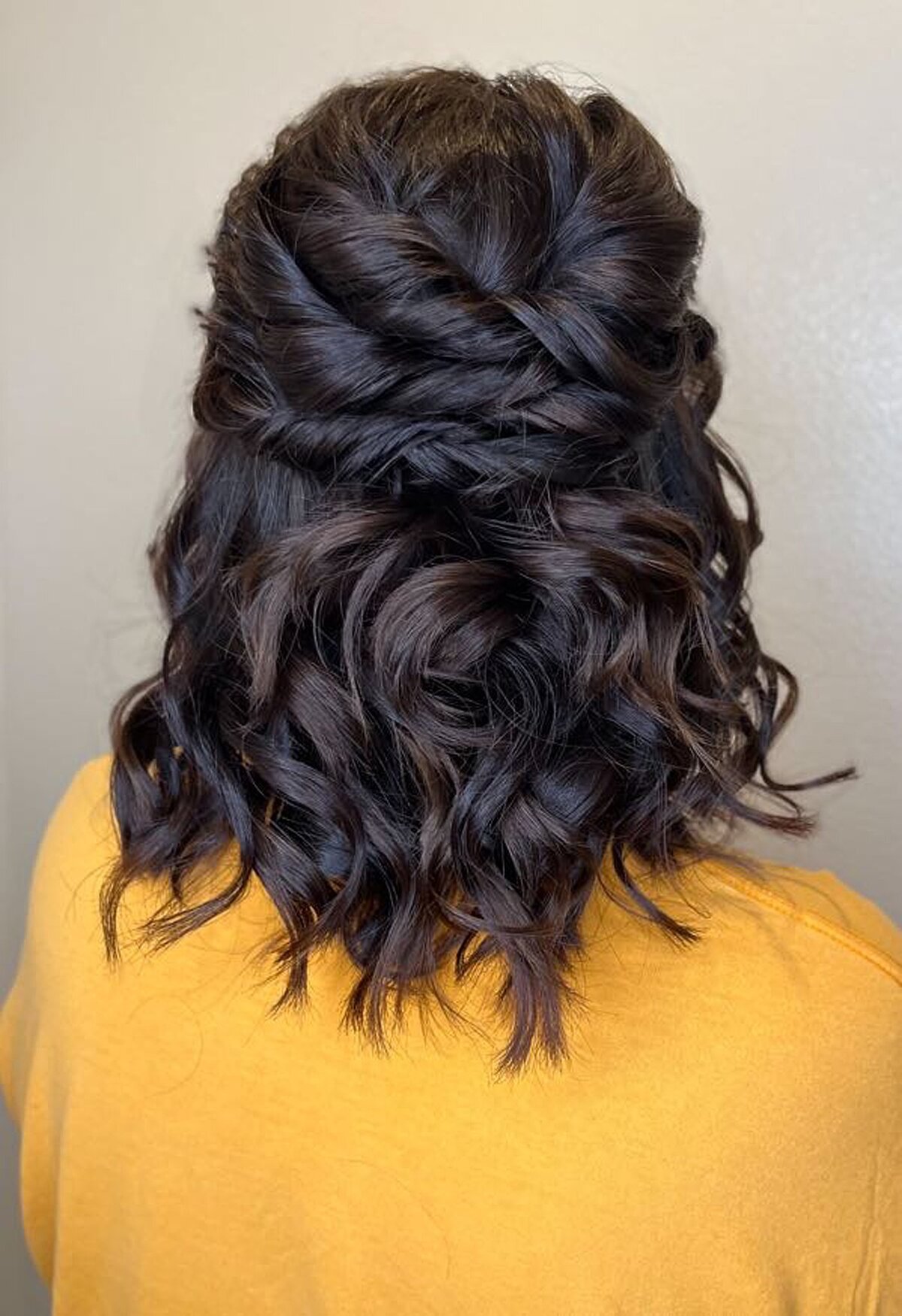 half up twisted hairstyle for short hair