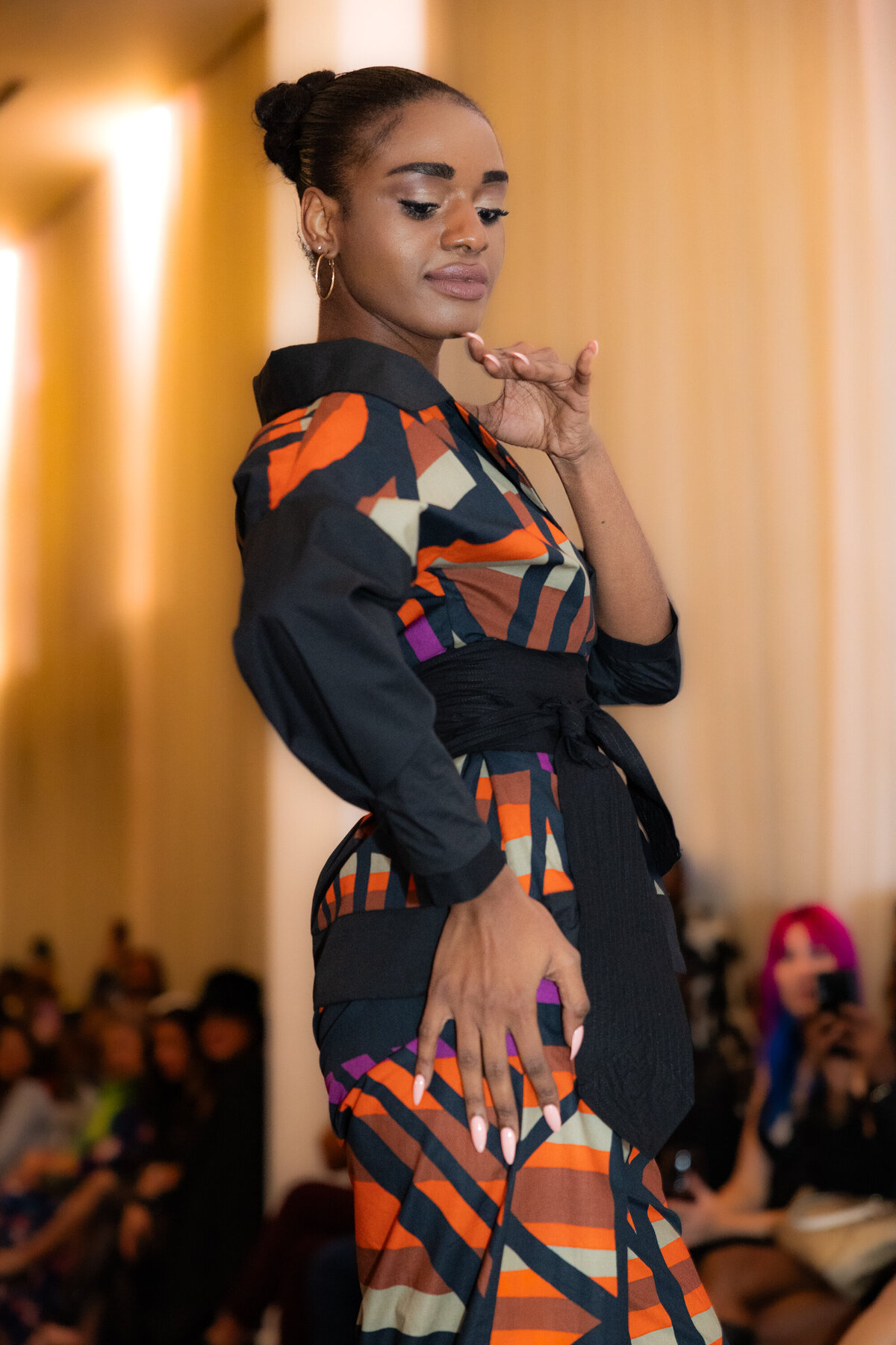 Black and brown dress at the Montreal Cosmopolitan Fashion Week