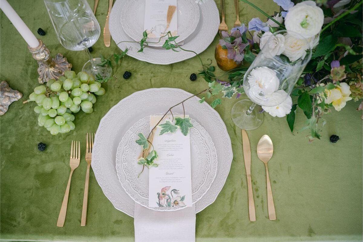 Blush and green wedding menu 4