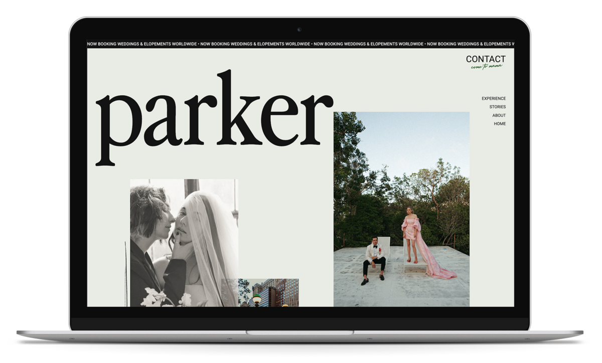 Parker showit website template mockup