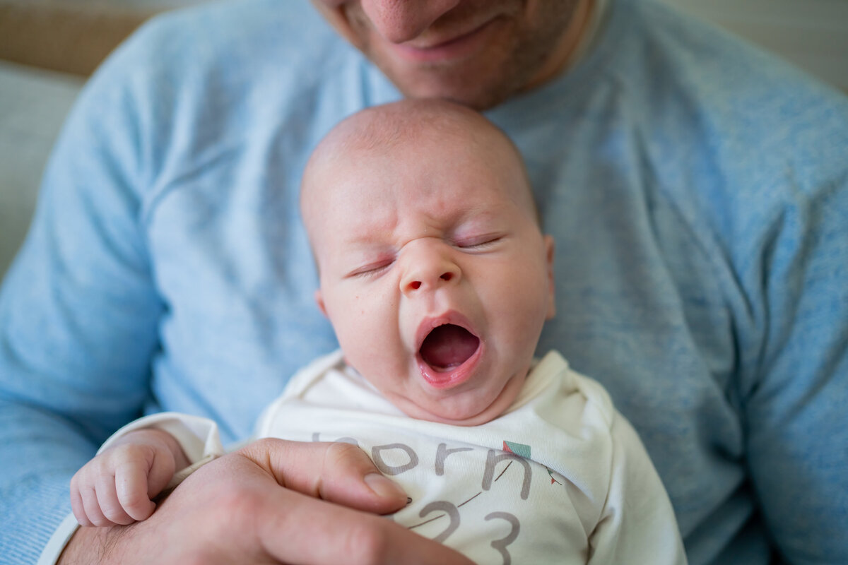 Baby yawning