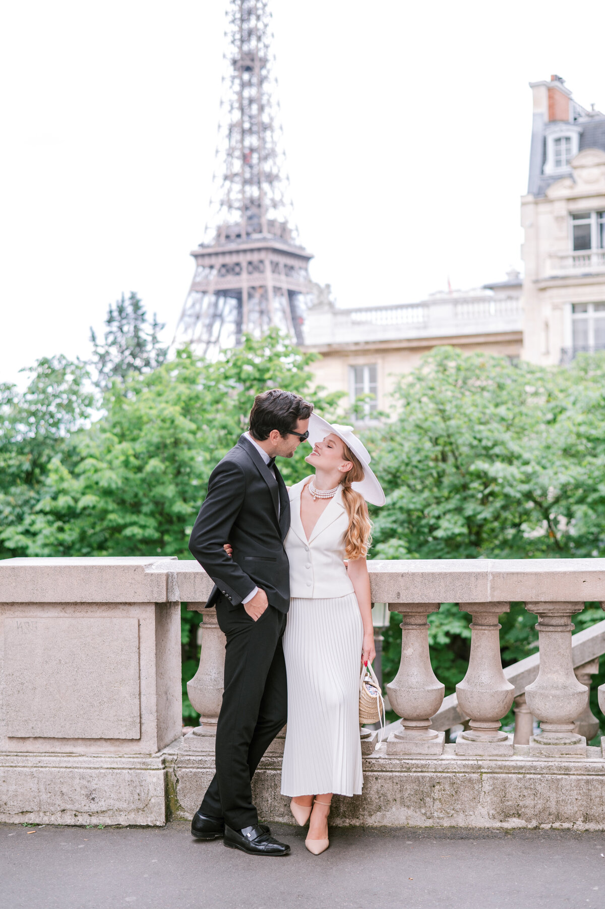 couple in front of Eiffel tower