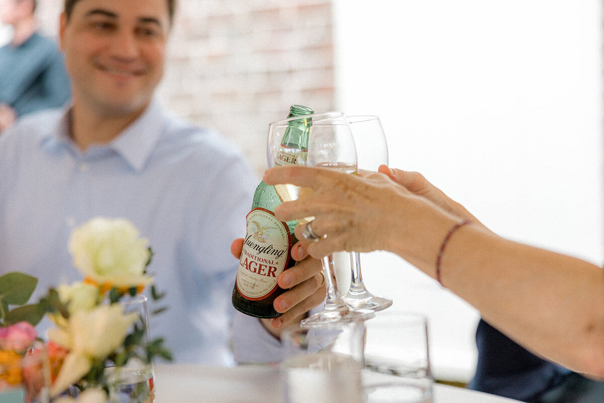 Wedding day drinks cheers