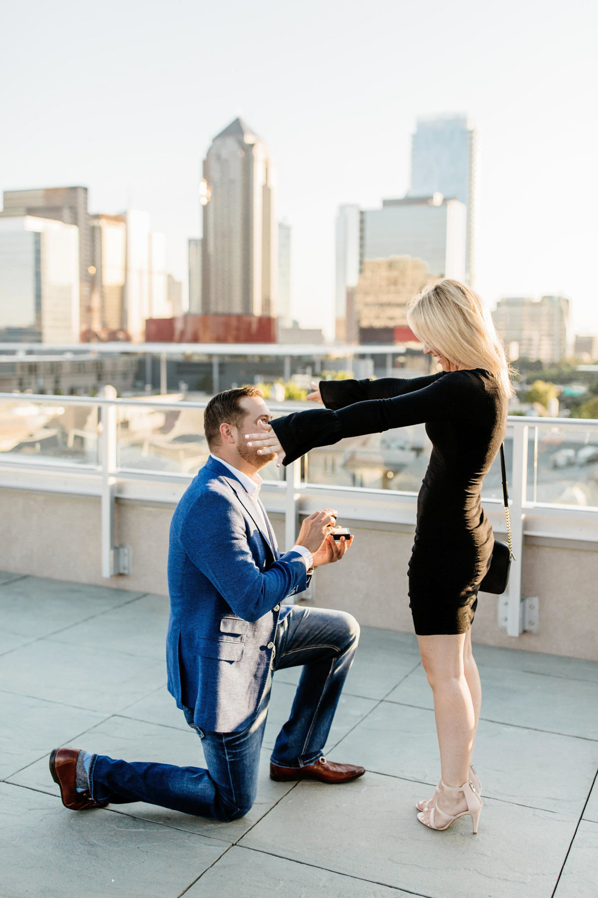 Eric & Megan - Downtown Dallas Rooftop Proposal & Engagement Session-31