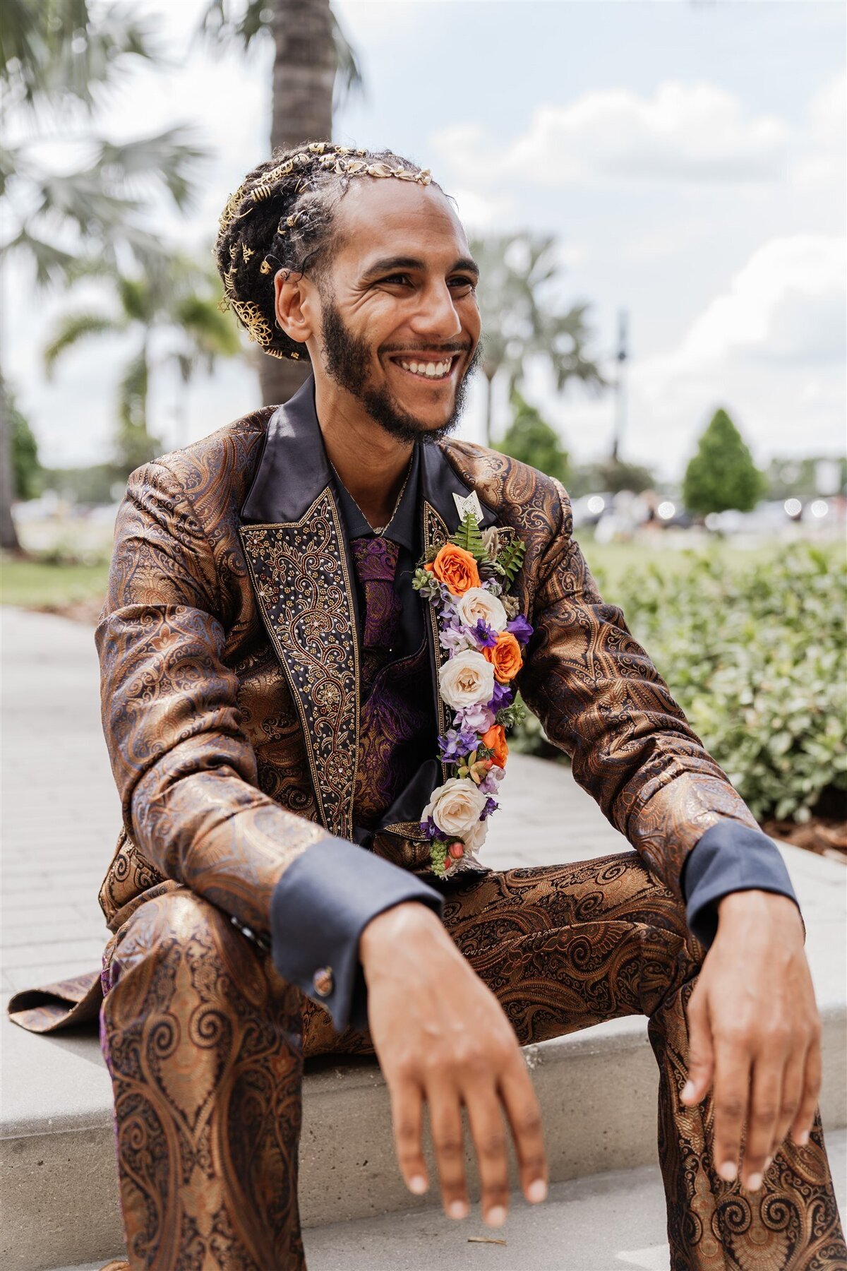 8 - Armature Works Wedding Groom with Lapel Boutonniere - Tampa Bay Wedding Planner