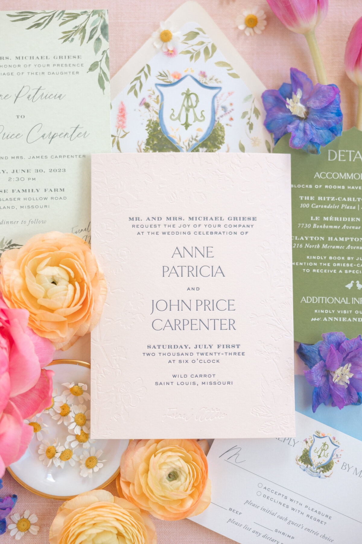 invitations and florals