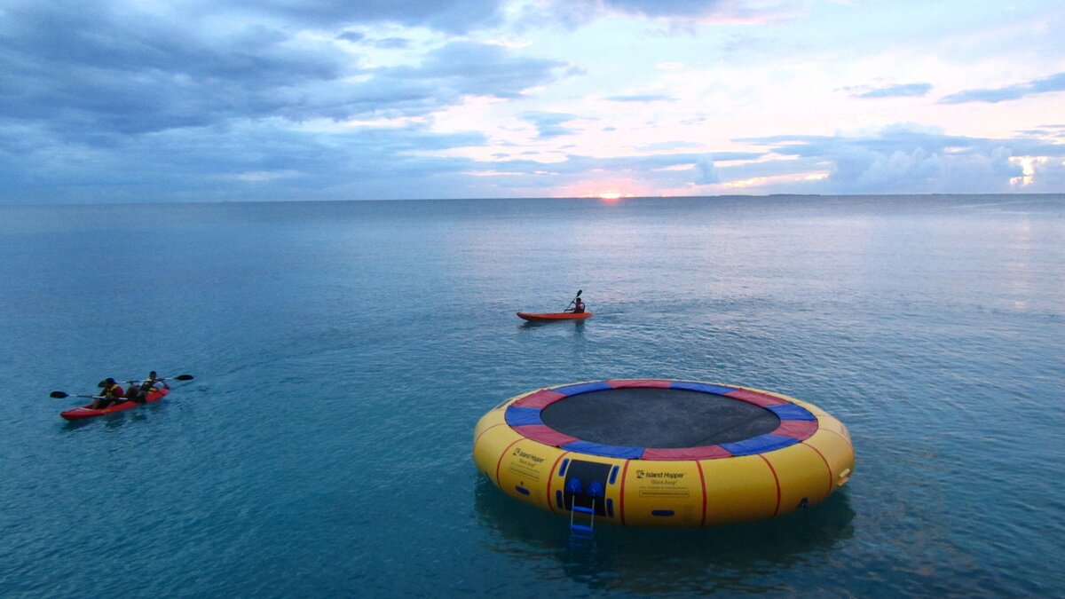 Water trampoline on the ocean