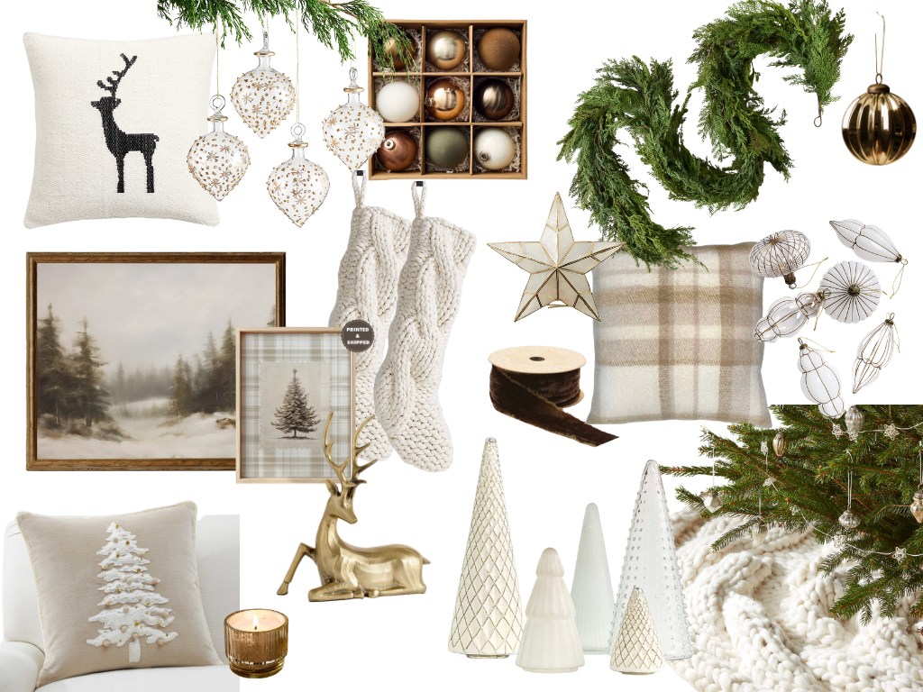 Mood board for a cozy living room