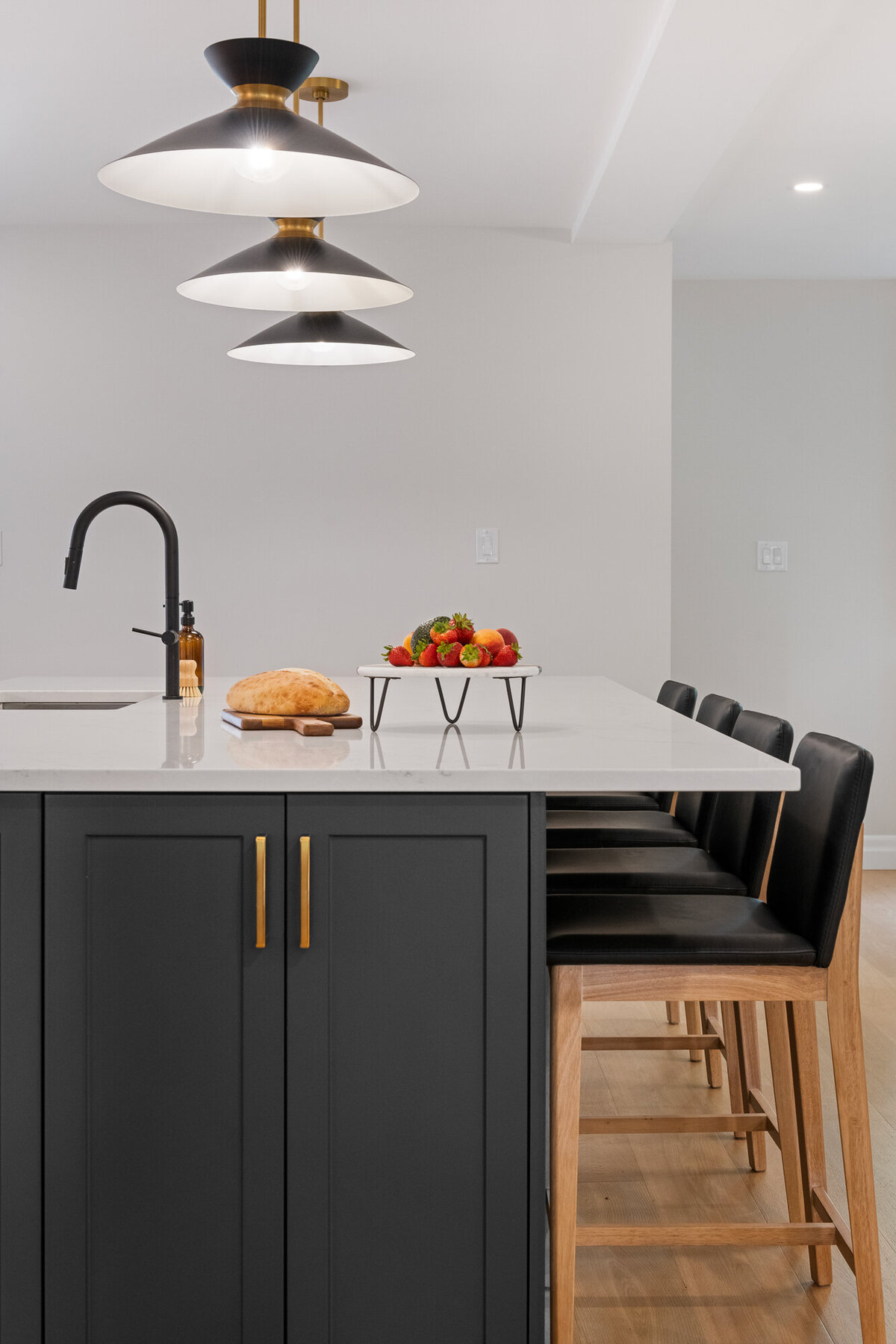 Final image of our ivory marble kitchen and interior design project.