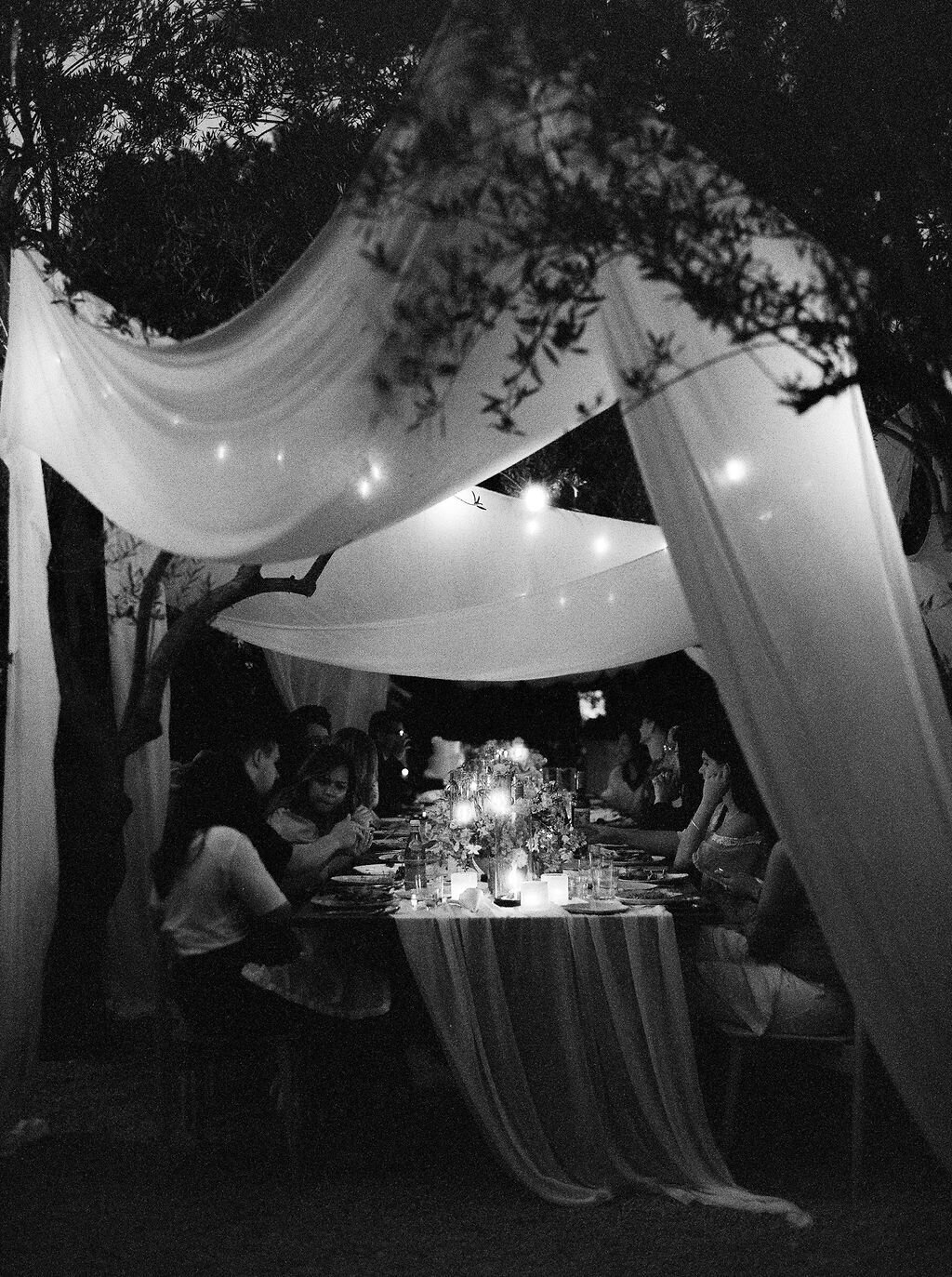 night view of wedding reception
