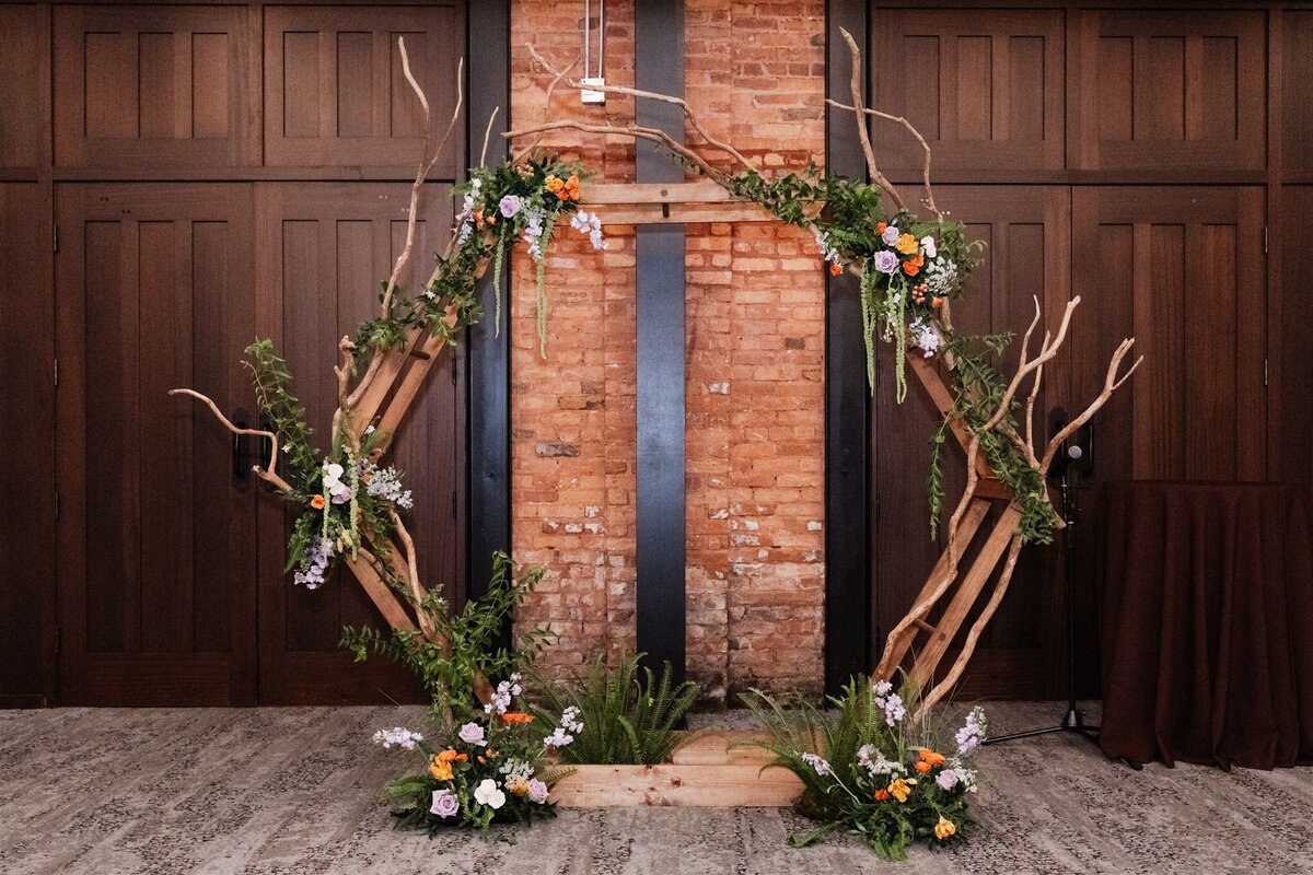 12 - Armature Works Social Room Wedding Ceremony Hexagon Arch - Tampa Bay Wedding Planner