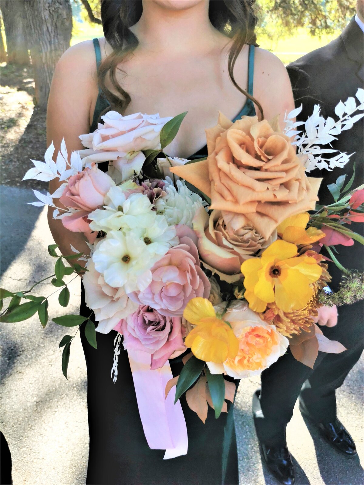 modern fall boho bridesmaid bouquet