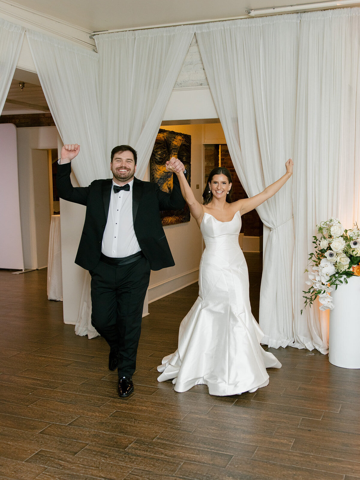 bride and groom introduced at reception