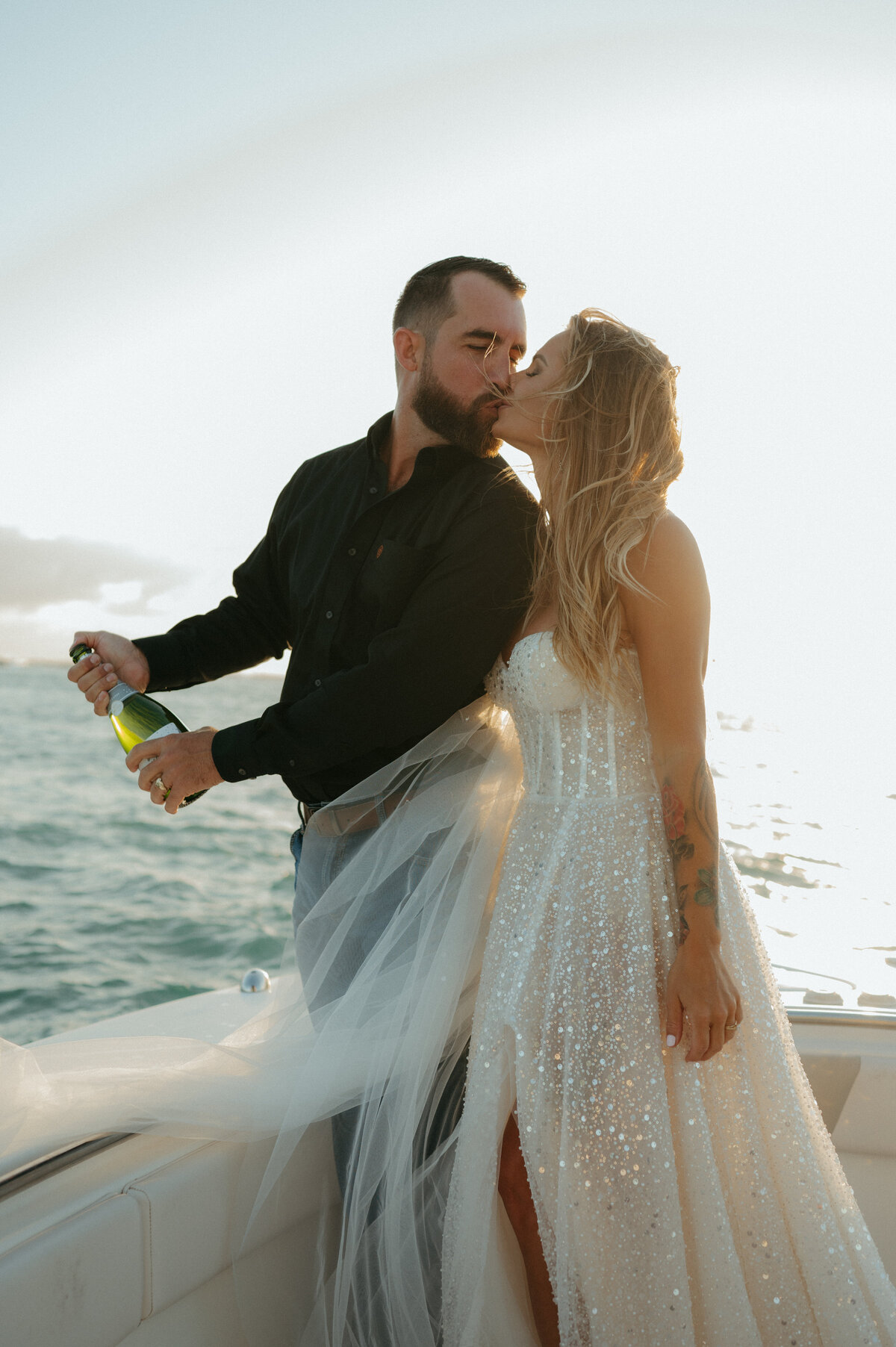 elopement photos on a boat
