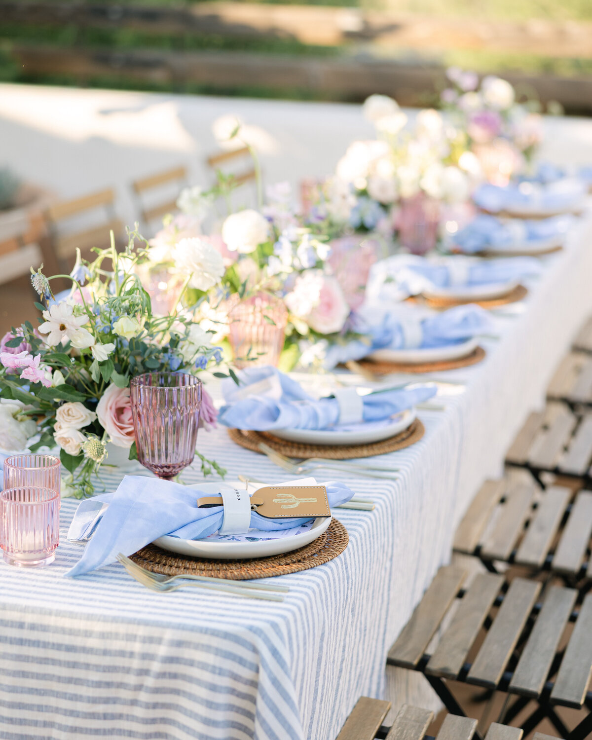 table setting for the Joshua tree house wedding