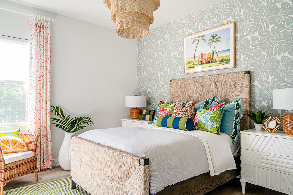 coastal home Guest Bedroom Full Service Interior Design Tropical Island decor by Island Home Interiors Lake Nona