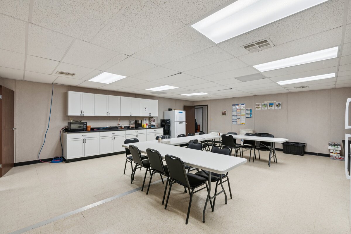 Temporary break room at a St. Paul, MN construction site