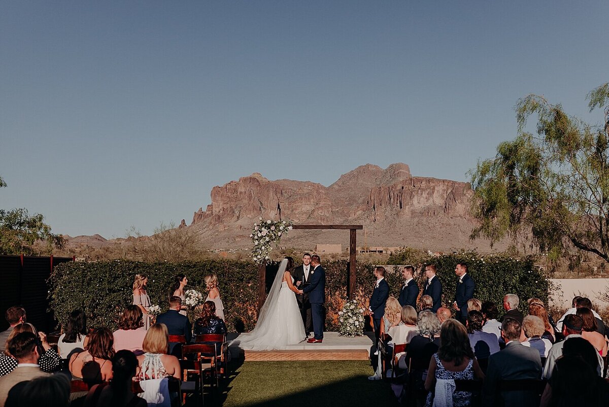 wedding ceremony at the superstition mountains