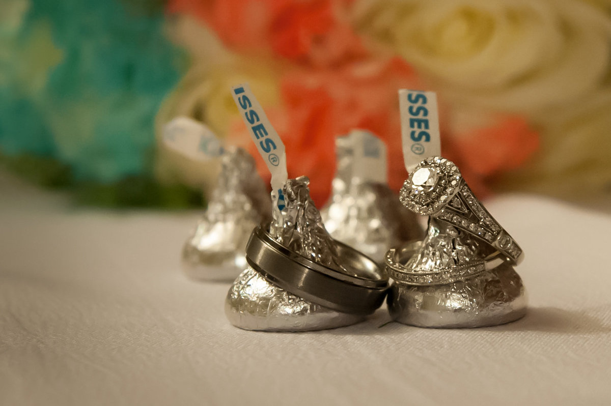 rings posed on hersheys kisses
