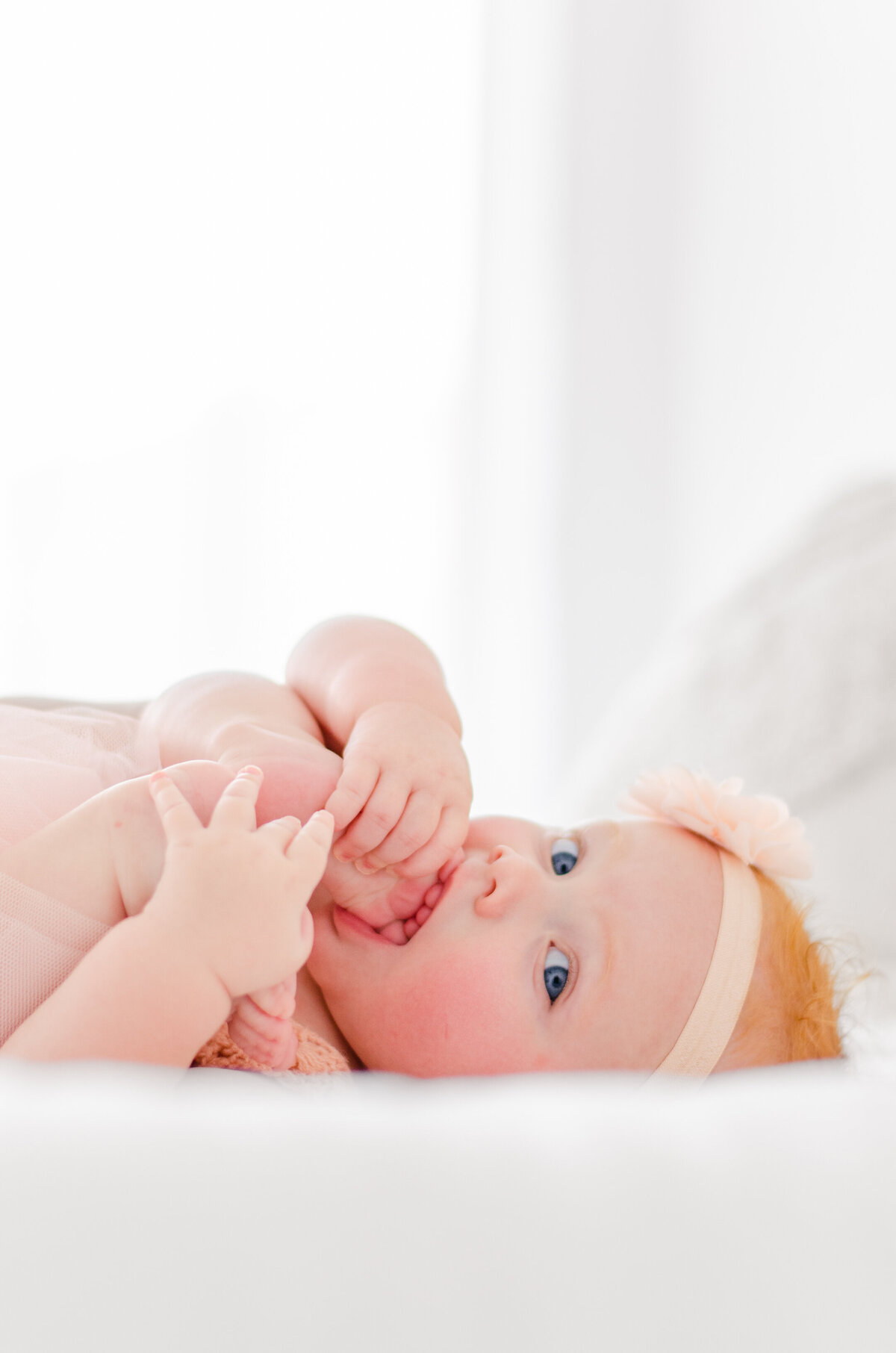 six month old eats toes in amsterdam studio