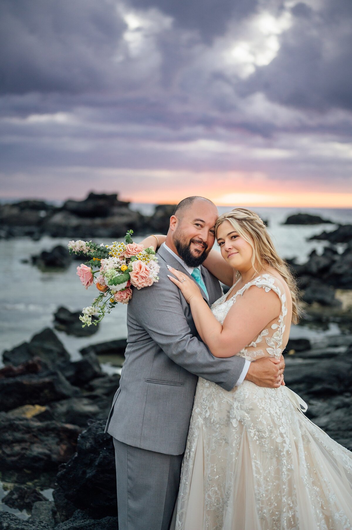 stunning sunset elopement on the beach