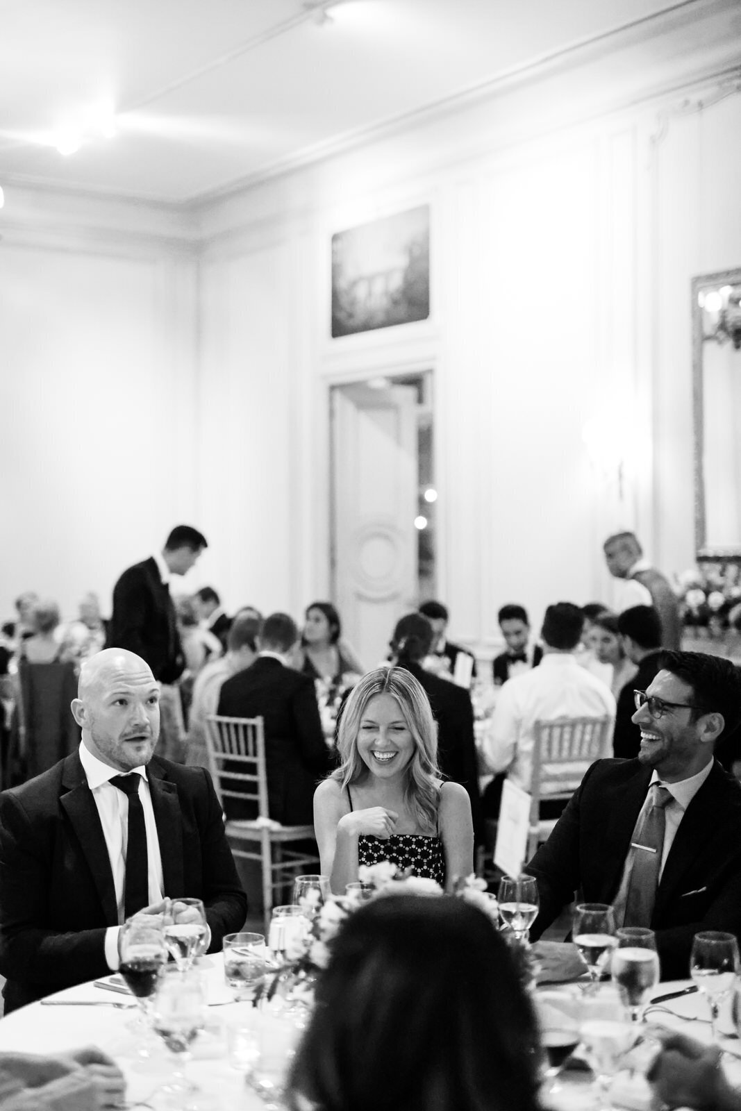 Candid wedding reception photography at the European DC Wedding Venue, the Meridian House.