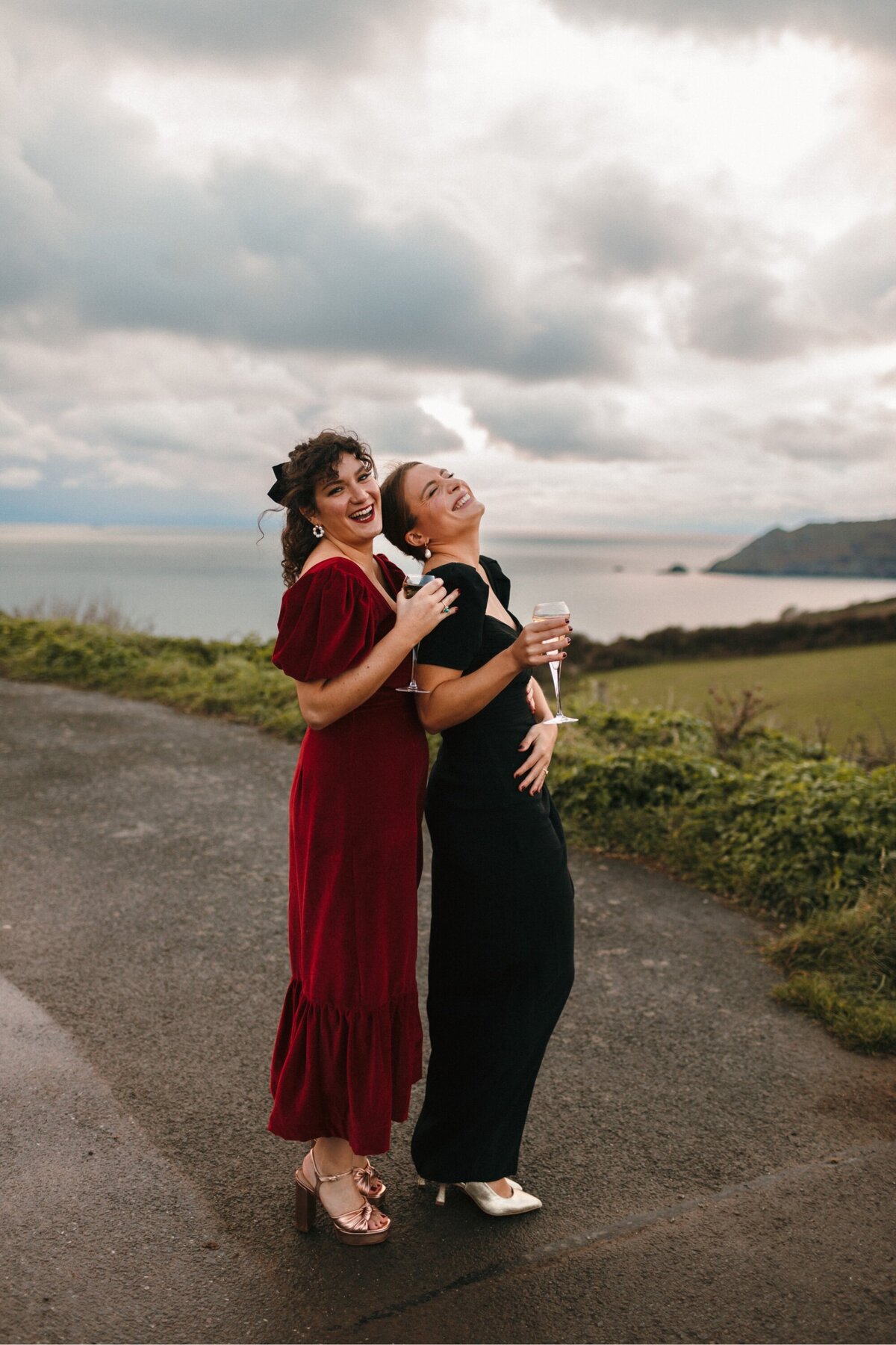 Guests at winter wedding in Devon 