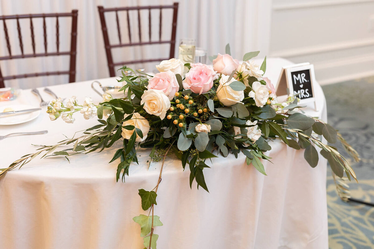 fall wedding sweetheart table