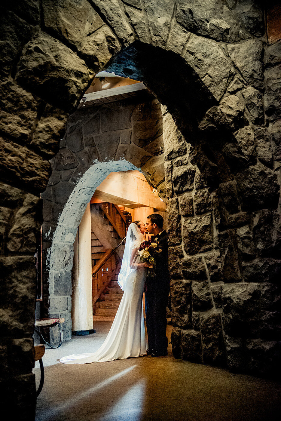 bride and groom at Timberline