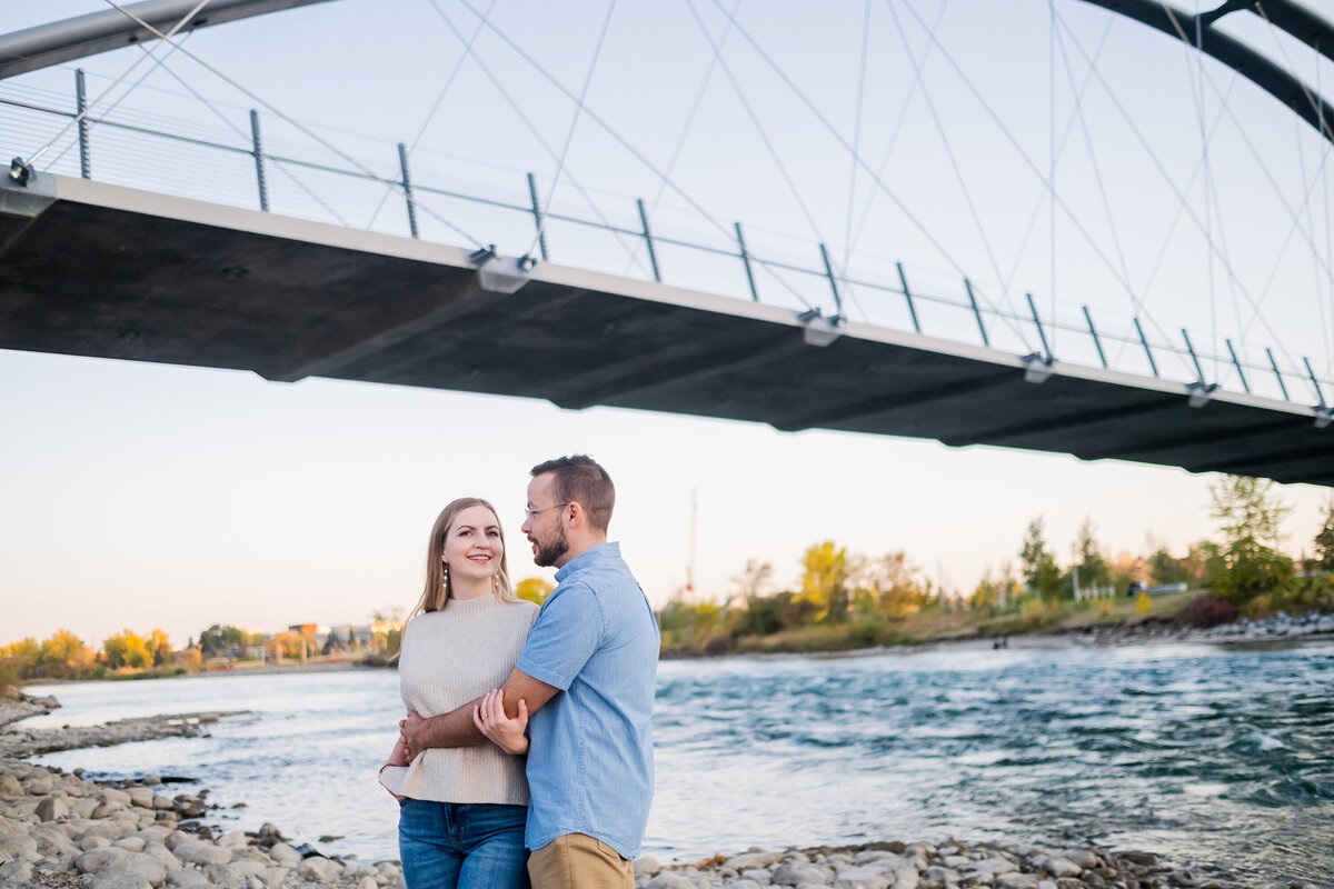 Calgary Engagement Photographer East Village Jenn Roach Bridge Under Water