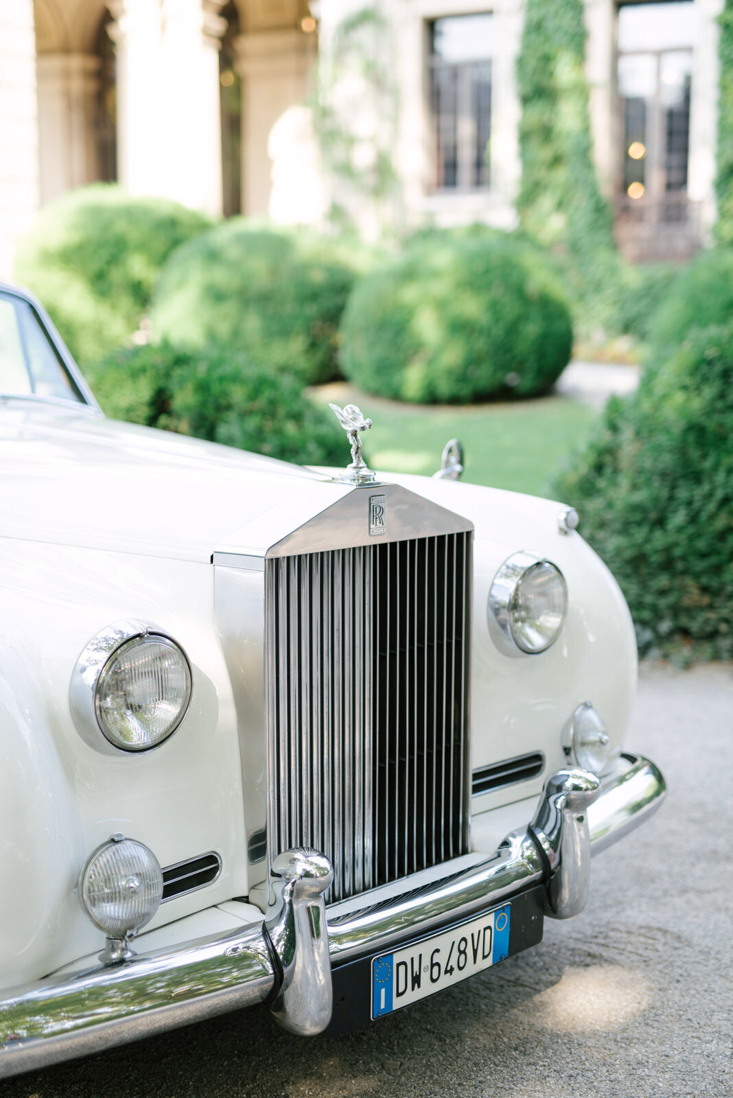 Luxury wedding car in lake como