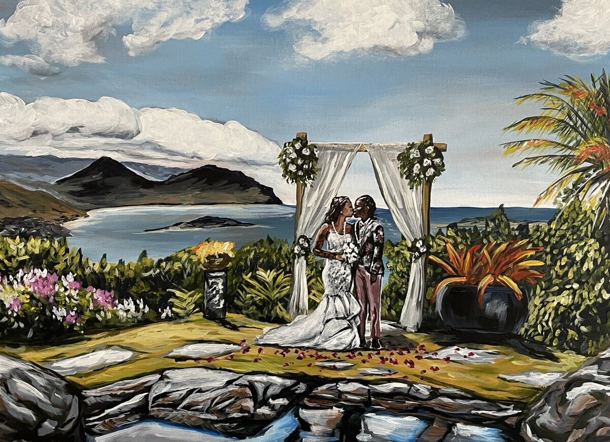 Wedding painting commission for a Hawaii wedding