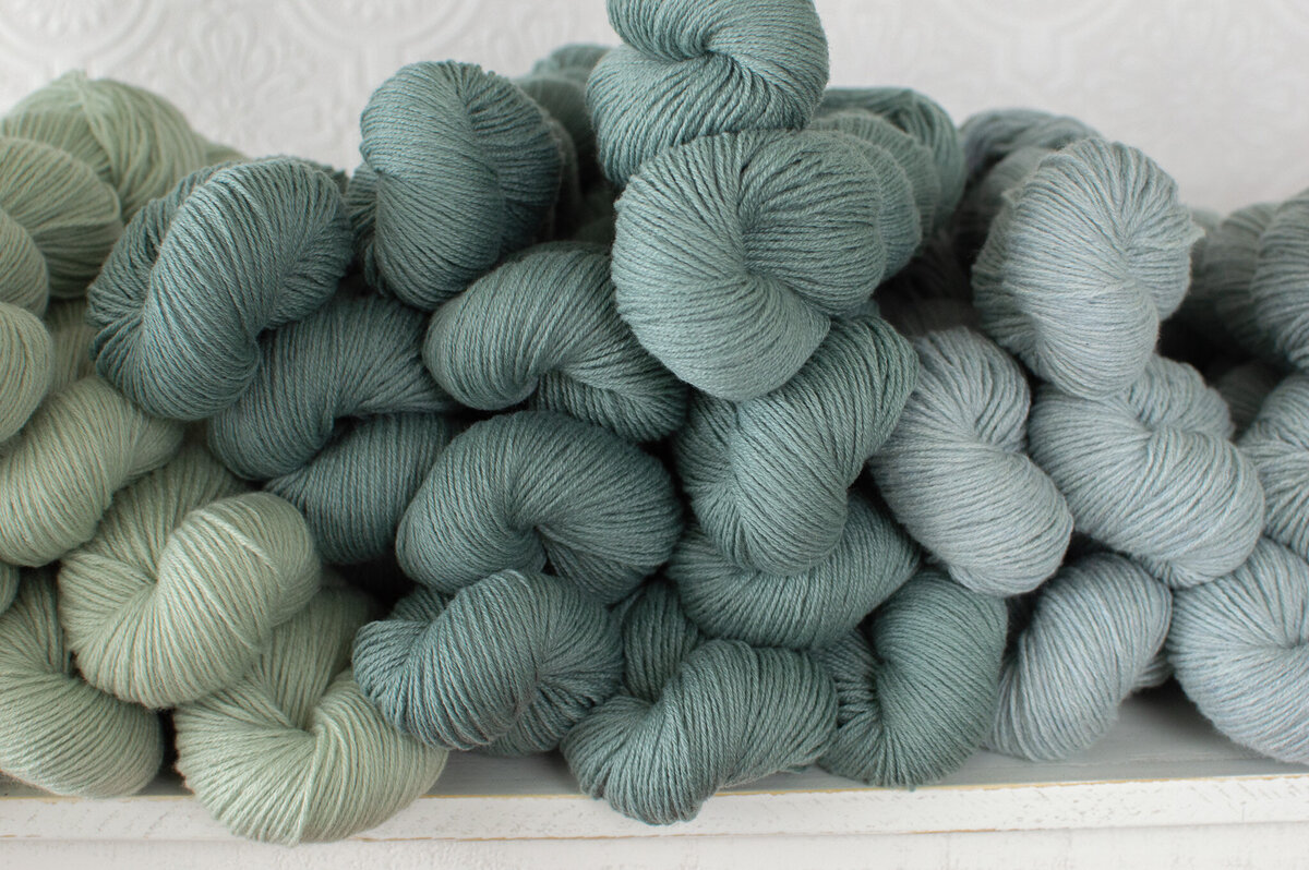 Coastal Cashmre Yarns in greens