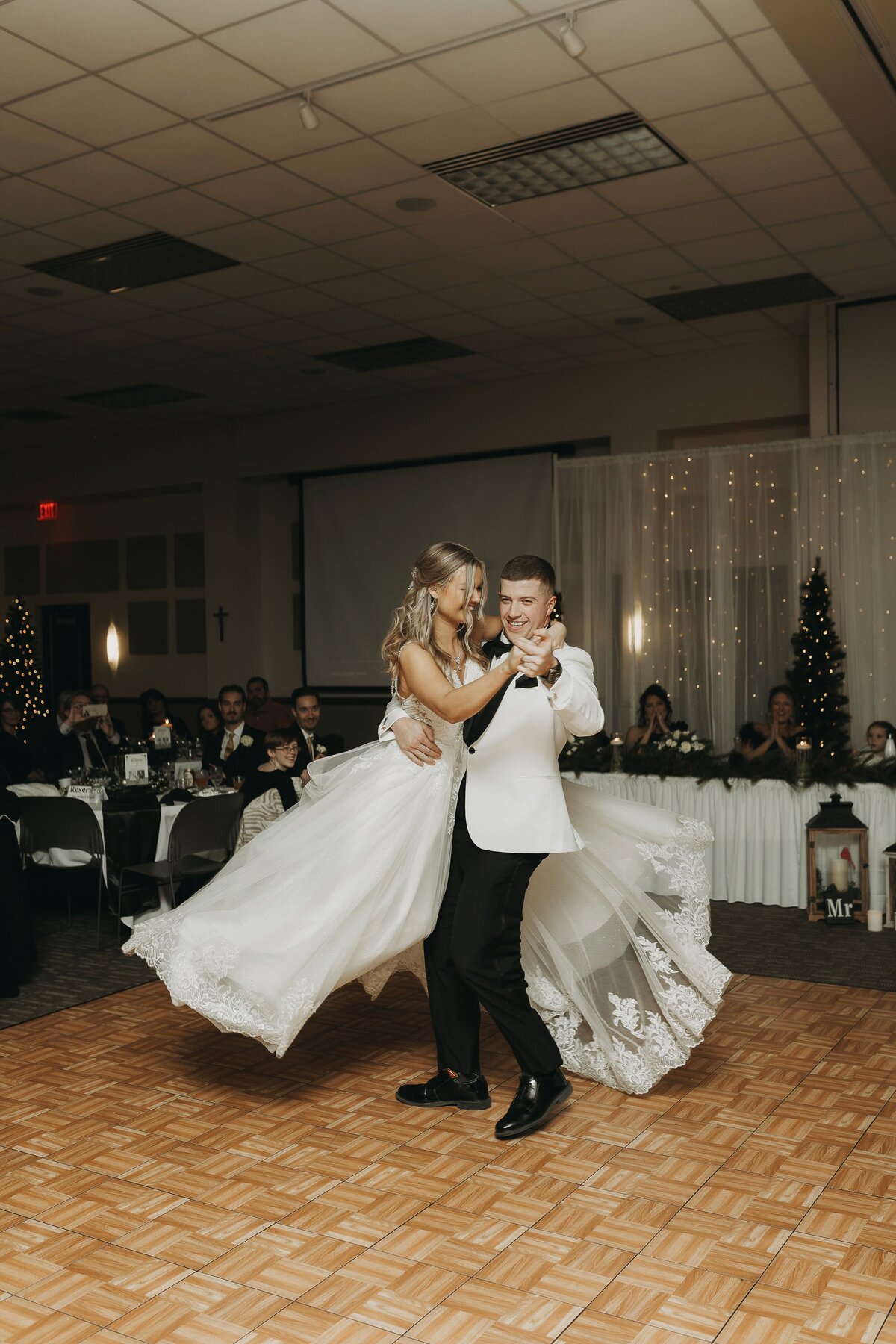bride and groom first dance
