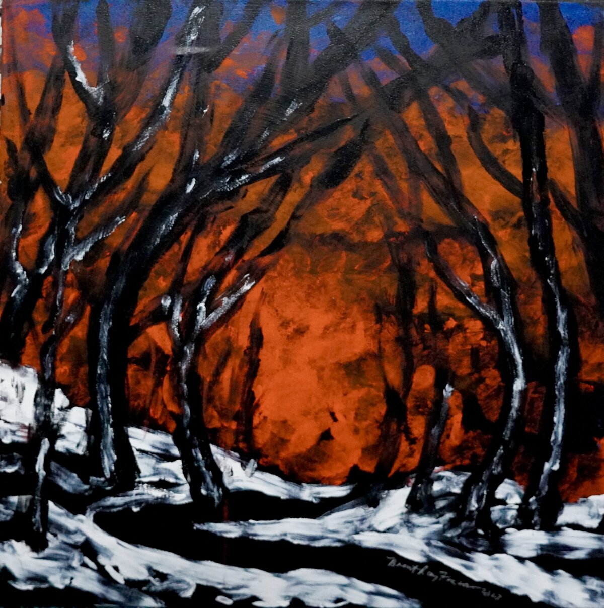 Brent Ray Fraser Turner red sunset winter scape 2023
