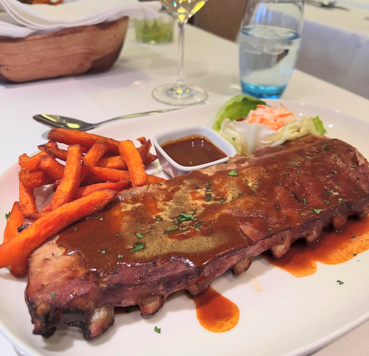Delicious looking meal on a white plate