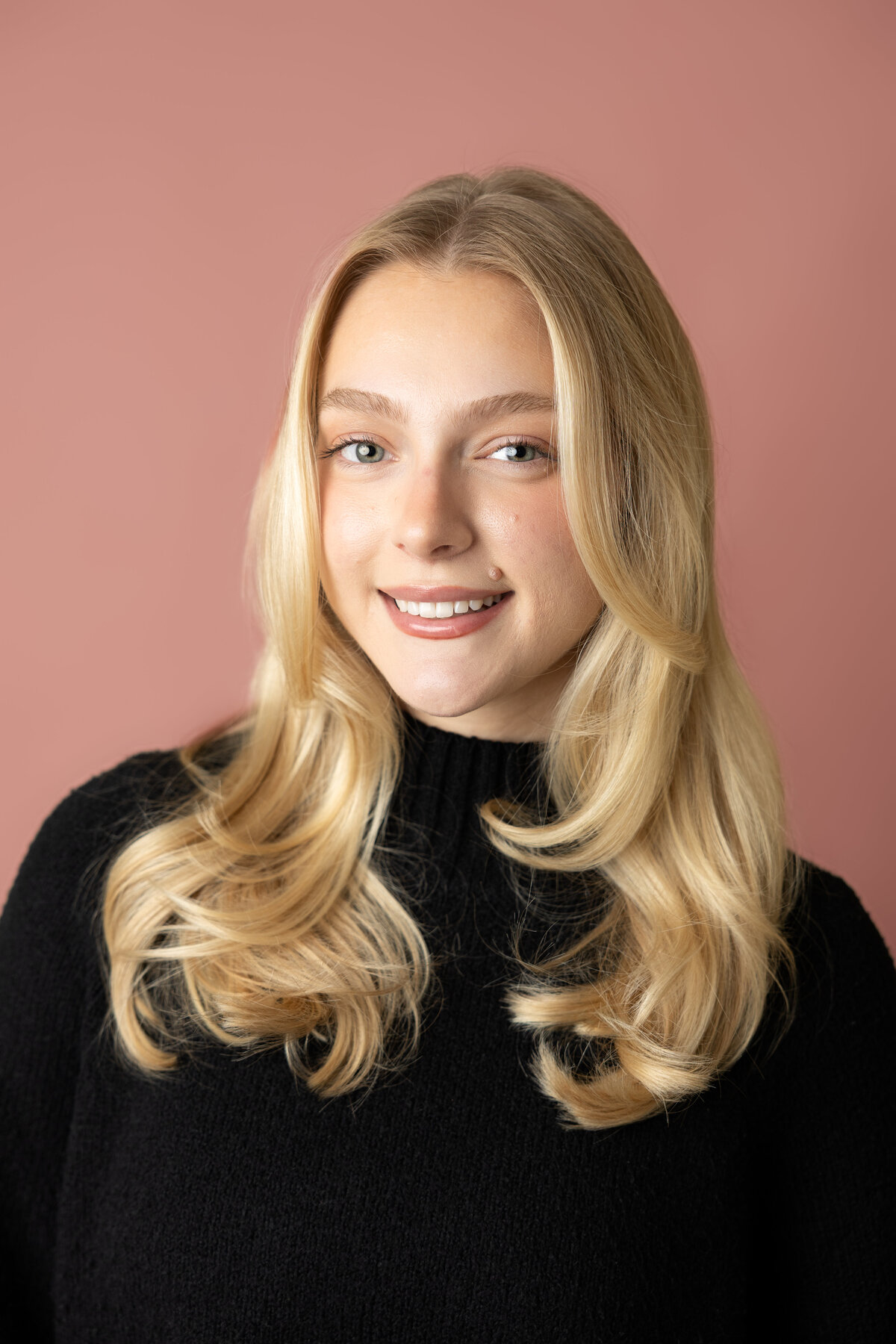 Coloured headshot photography in edmonton studio