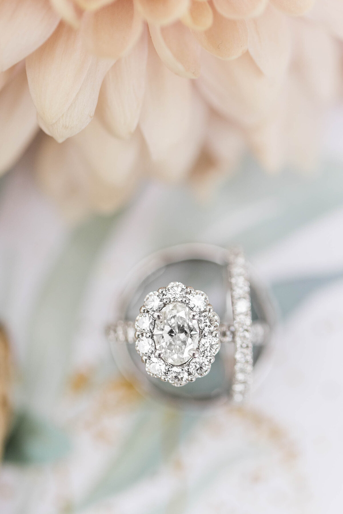 wedding rings on invitation