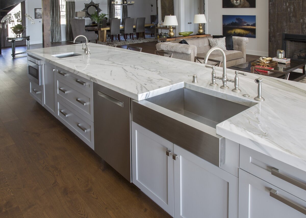 White Kitchen Counter top and cabinets
