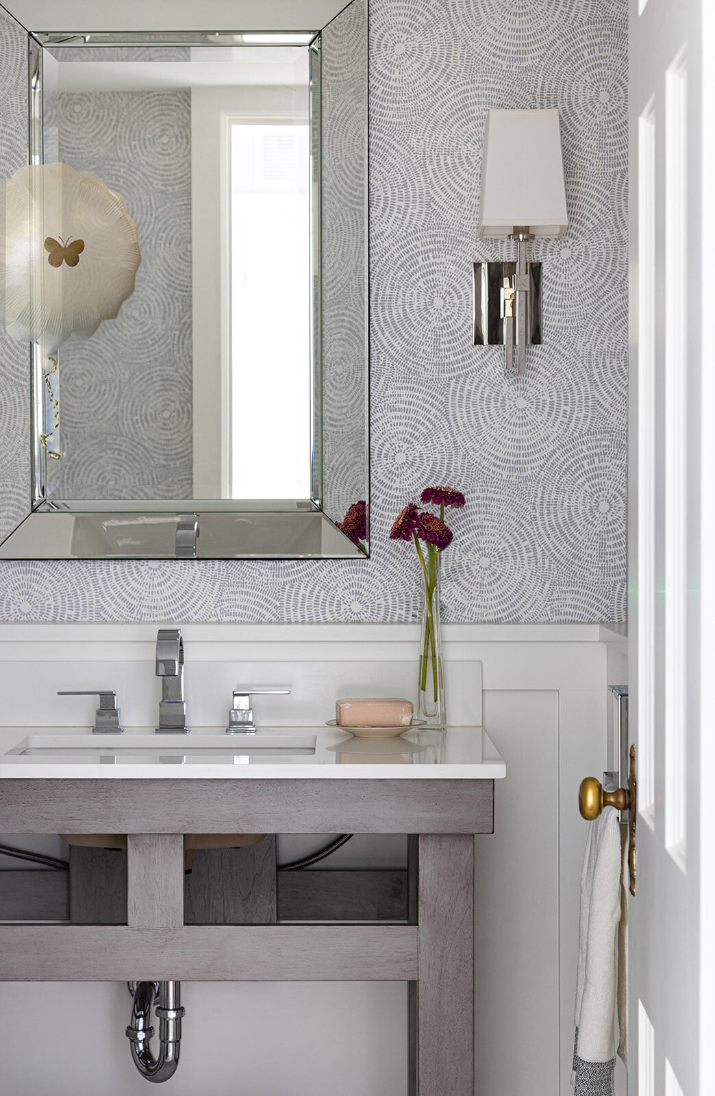 Powder Room Mirror and Balloon